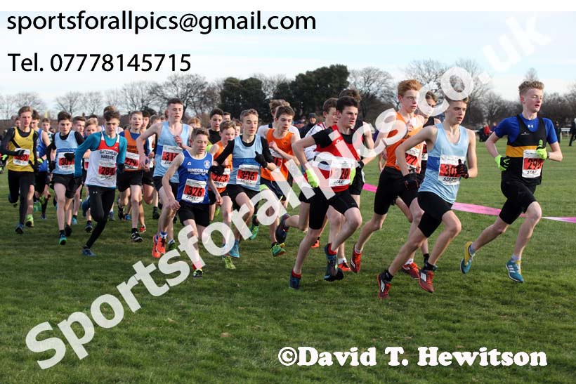 Boys under-15 North Eastern Cross Country, Redcar. Photo:  David T. Hewitson/Sports for All Pics